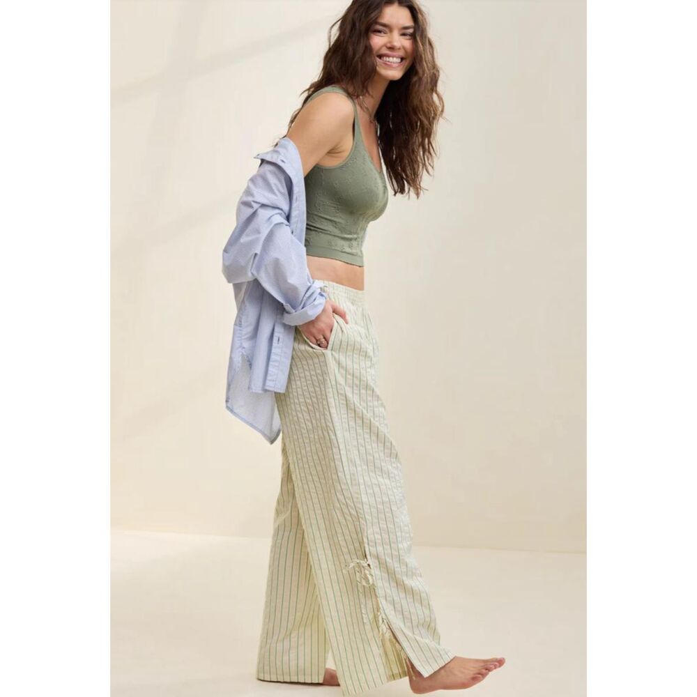Aerie Wide-Leg Pants Striped